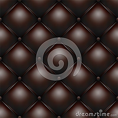 Brown buttoned leather upholstery pattern texture Vector Illustration