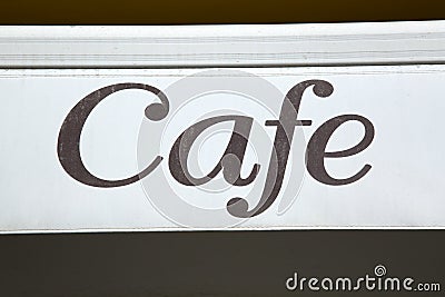 Brown Cafe Sign Stock Photo