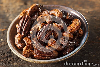 Brown Candied Caramelized Nuts Stock Photo