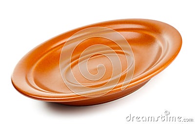 Brown ceramic saucer Stock Photo