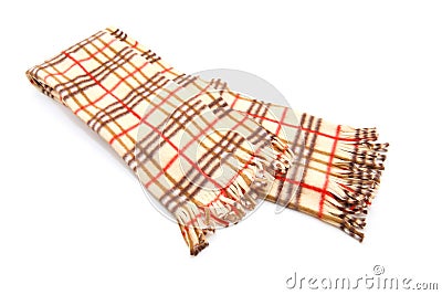 Brown Checked Scarf Stock Photo