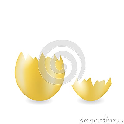 Brown Chicken Eggshell Vector Illustration