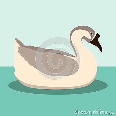 brown chinese goose vector illustration style flat Vector Illustration