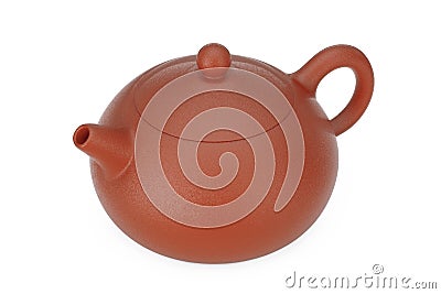 Brown Chinese Traditional Clay Teapot. 3d Rendering Stock Photo