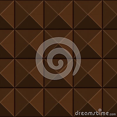 Brown chocolate ceramic mosaic rhombus stone tile wood 3d seamless texture Stock Photo