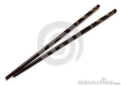 Brown chopsticks Stock Photo