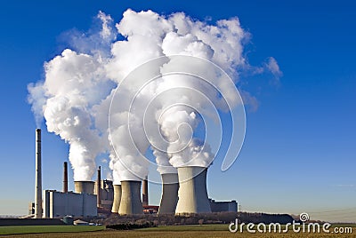 Brown coal-fired power station Stock Photo