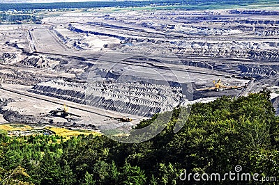 Brown coal open cast mining Stock Photo