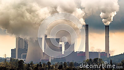 Brown coal power plant Stock Photo