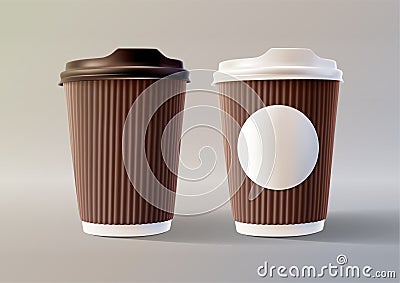 Brown Coffee Ripple Cups Layered Vector Illustration EPS 10 Vector Illustration