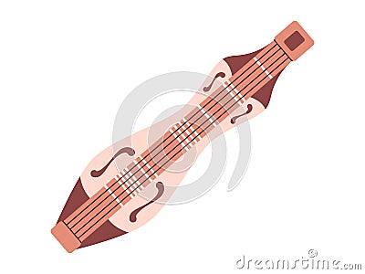 brown color appalachian dulcimer ancient musical instrument equipment play traditional folk music vintage Stock Photo