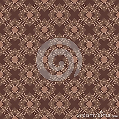 Brown color diamond shape seamless pattern Vector Illustration