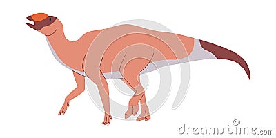 brown color dinosaur prehistoric extinct dangerous wild nature carnivore predator and strong power monster giant Vector Illustration