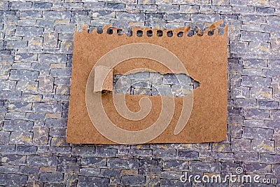 Brown color torn notepaper Stock Photo