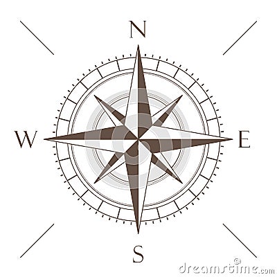 Brown Compass Vector Illustration