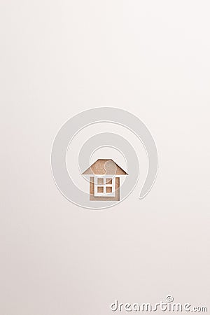Brown complete house icon background Stock Photo