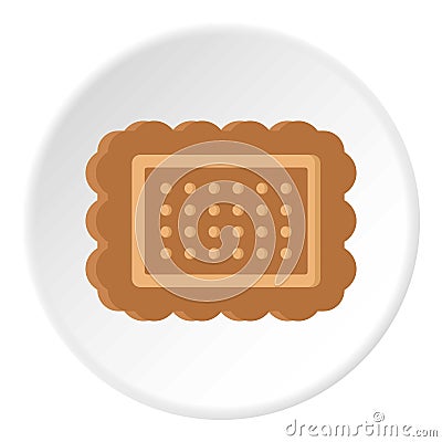 Brown cookie icon circle Vector Illustration