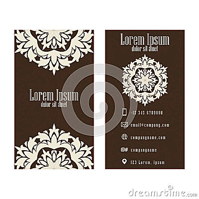 Brown Corporate business or visiting card, professional designer Stock Photo