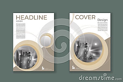 Brown cover Brochure template, design, annual report, magazine a Vector Illustration