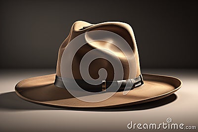 Brown cowboy hat on a dark background. generative ai Stock Photo