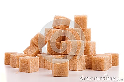 Brown cubes of sugar Stock Photo