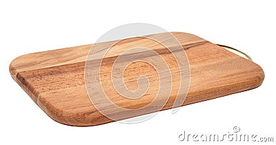 Brown cutting board isolated on white background Stock Photo