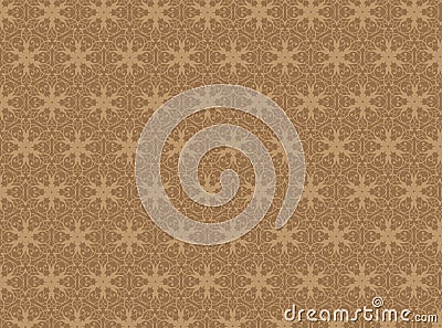 Brown damask seamless wallpaper Stock Photo