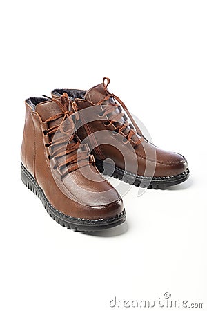 Brown demi boots Stock Photo