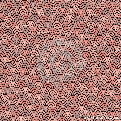 Brown doodle pattern. Hand drawn seamless background. Vector Illustration