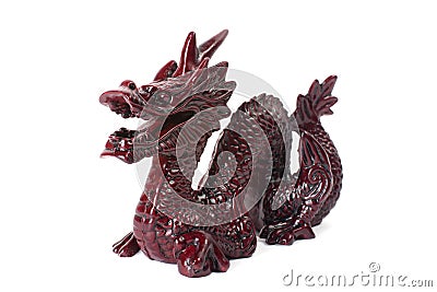 Brown dragon on white background. Stock Photo