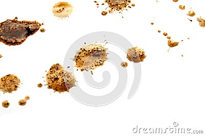 Brown drops on a white background Stock Photo