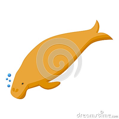 Brown dugong icon isometric vector. Sea baby Vector Illustration