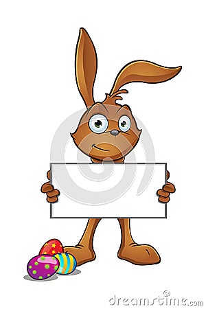 Brown Easter Rabbit Character Vector Illustration