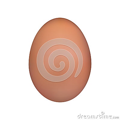 Brown egg. Chicken egg Easter symbol. Vector illustration isolated on white background Vector Illustration