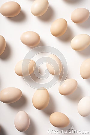 Brown eggs on white background. Stock Photo