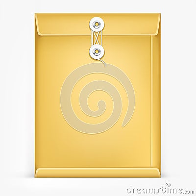 Brown Envelope with rope. Vector Illustration