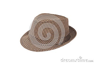 Brown fedora hat Stock Photo