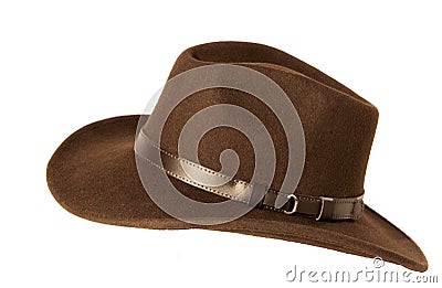 Brown felt hat Stock Photo