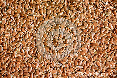 Brown flax seed. Stock Photo