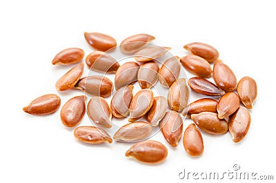 Brown flax seed or linseeds. Stock Photo