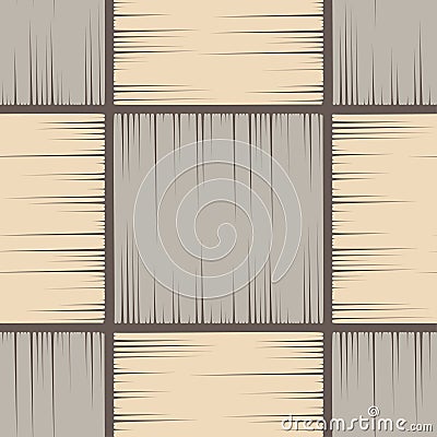 Floor with wooden texture. Design of geometric shapes. Seamless pattern. Cartoon Illustration