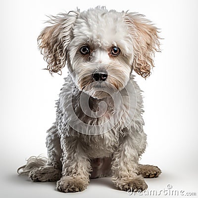 Brown fluffy dog stands proud with its sharp snout Stock Photo