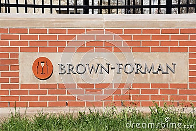 Brown Forman entrance gate sign Editorial Stock Photo
