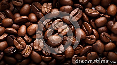 Brown fresh roasted coffee beans Stock Photo