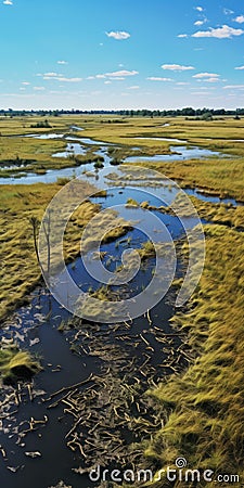 Vast Marshland: A Captivating National Geographic Style Landscape Stock Photo