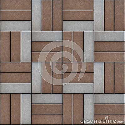 Brown and Gray Rectangles Paved. Seamless Texture Stock Photo