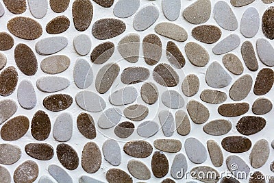 Brown Gray Round Stone Tiles Stock Photo