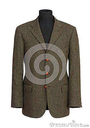 Brown Green Businessmen Suit on a Mannequin Stock Photo