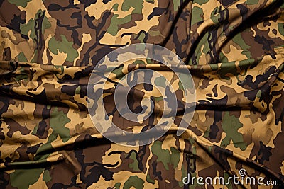 brown and green camouflage fabric Stock Photo