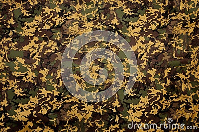 brown and green camouflage fabric Stock Photo